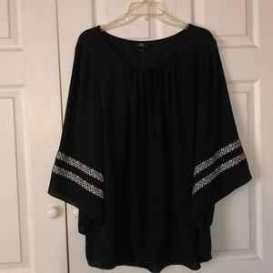 AGB long sleeve black flowy dress shirt